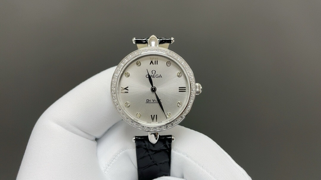Omega De Ville Ladymatic Diamond Bezel Silver Dial Ladies Watch - Image 6