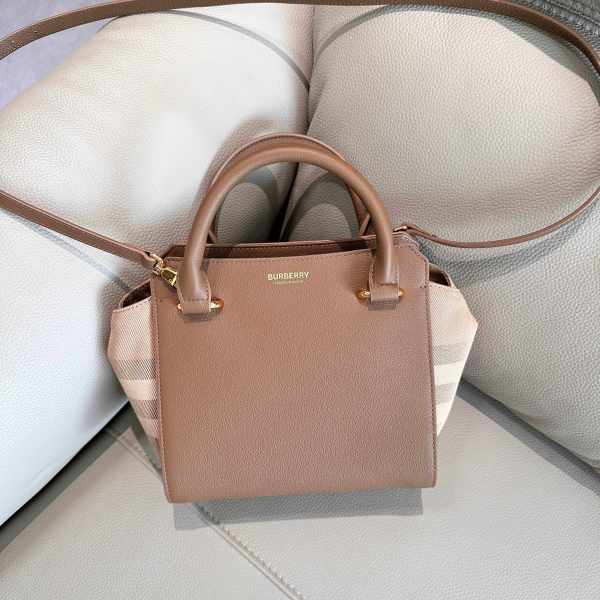 Burberry Mini Buckle Vintage Check and Leather Crossbody Bag in Tan