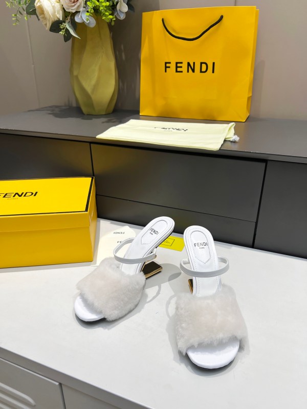 Fendi White Mink Fur Fendi First Ankle Strap Sandals