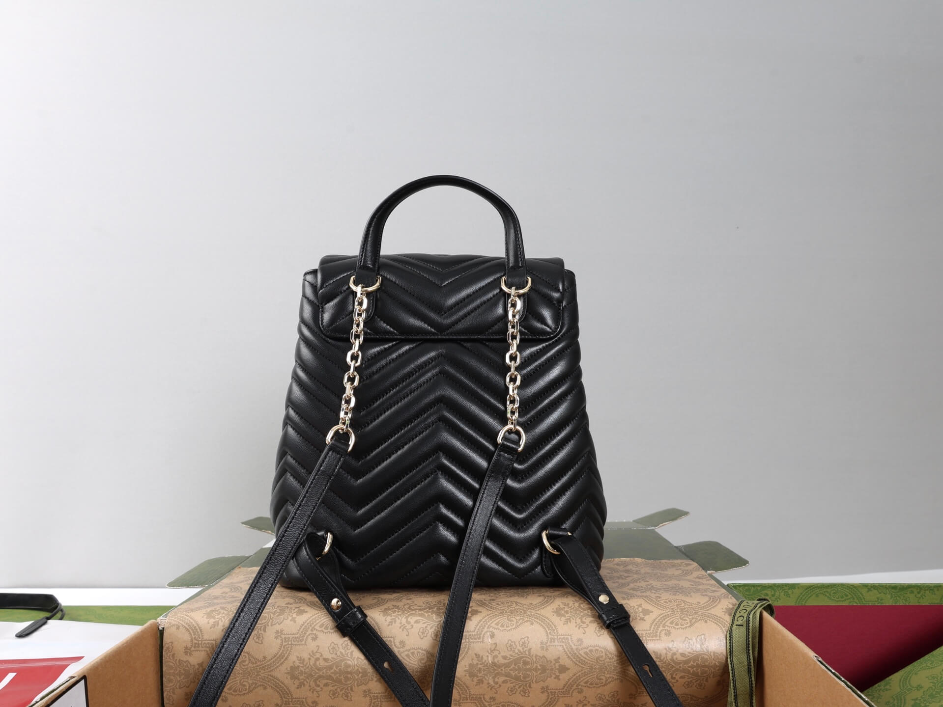 Gucci GG Marmont Small Matelassé Leather Backpack – Black - Image 2
