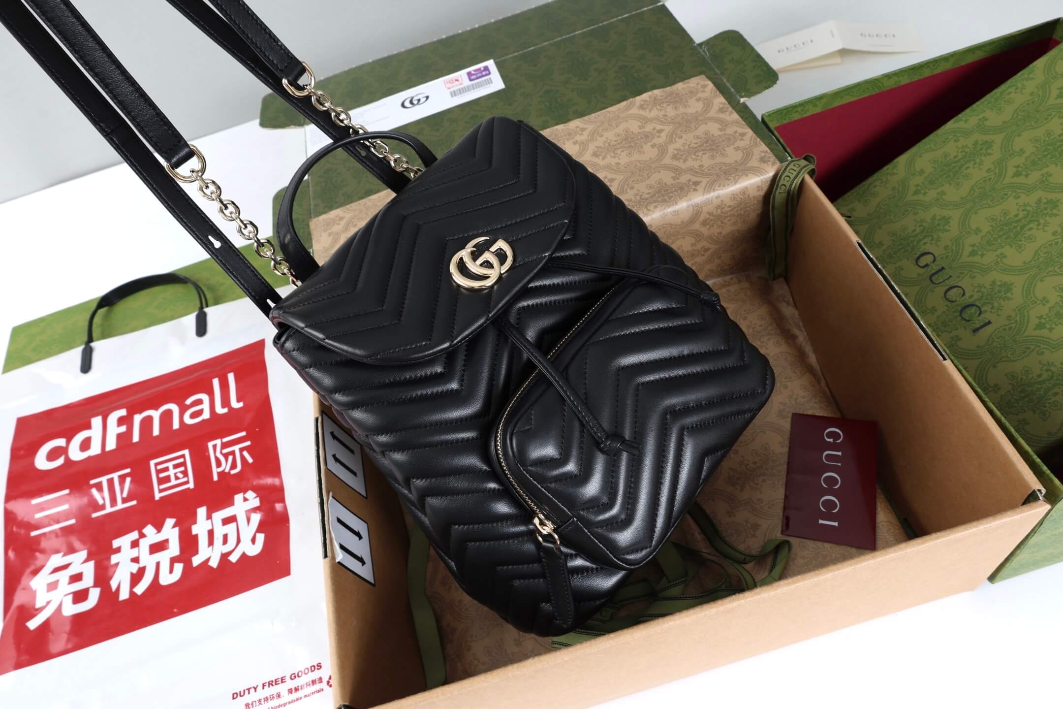 Gucci GG Marmont Small Matelassé Leather Backpack – Black - Image 6