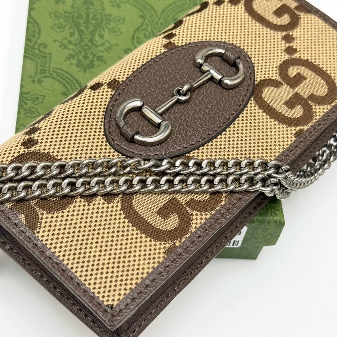 Gucci Horsebit 1955 Jumbo GG Chain Wallet. - Image 3