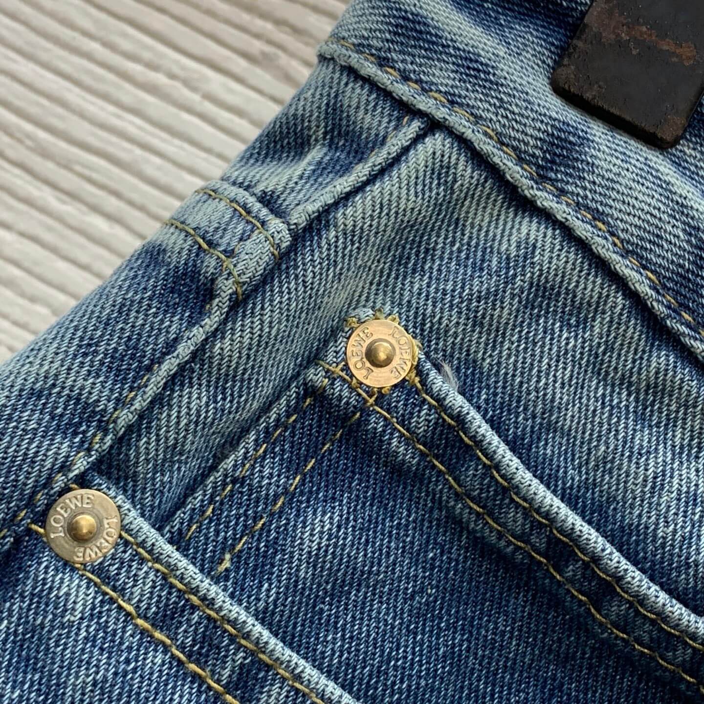 Loewe High-Waisted Mid-Wash Blue Denim Shorts - Image 5