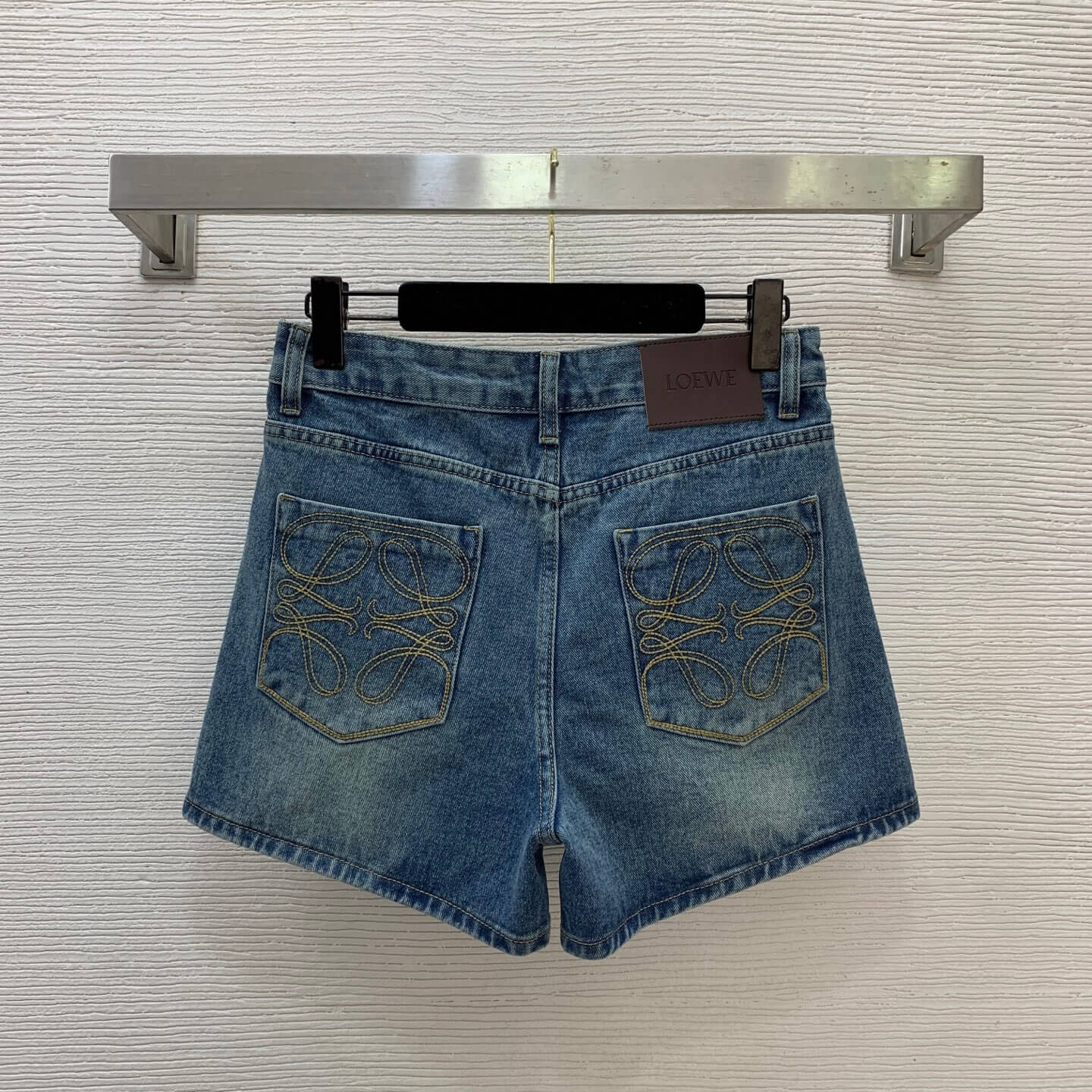 Loewe High-Waisted Mid-Wash Blue Denim Shorts - Image 6