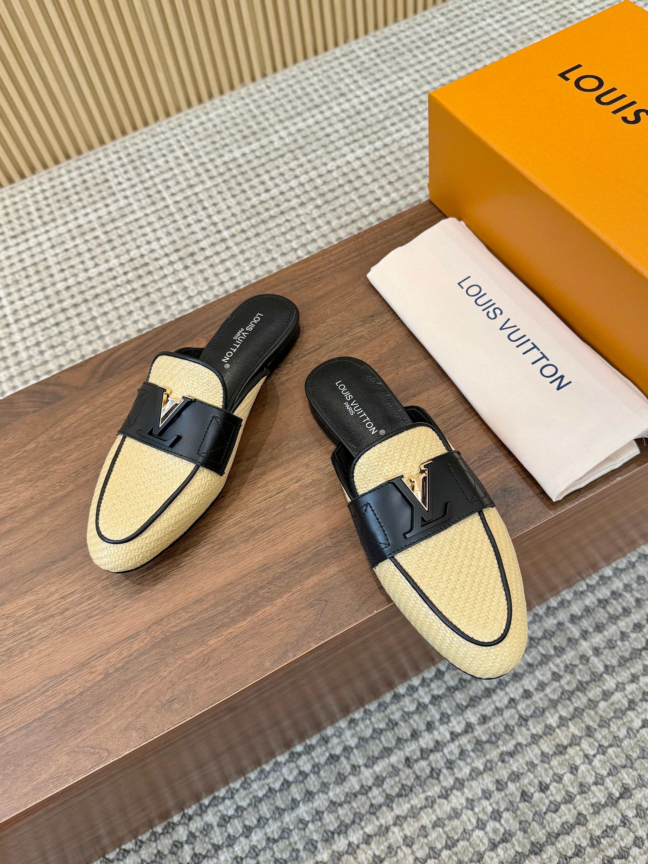 Louis Vuitton Black Mare Open Back Loafers