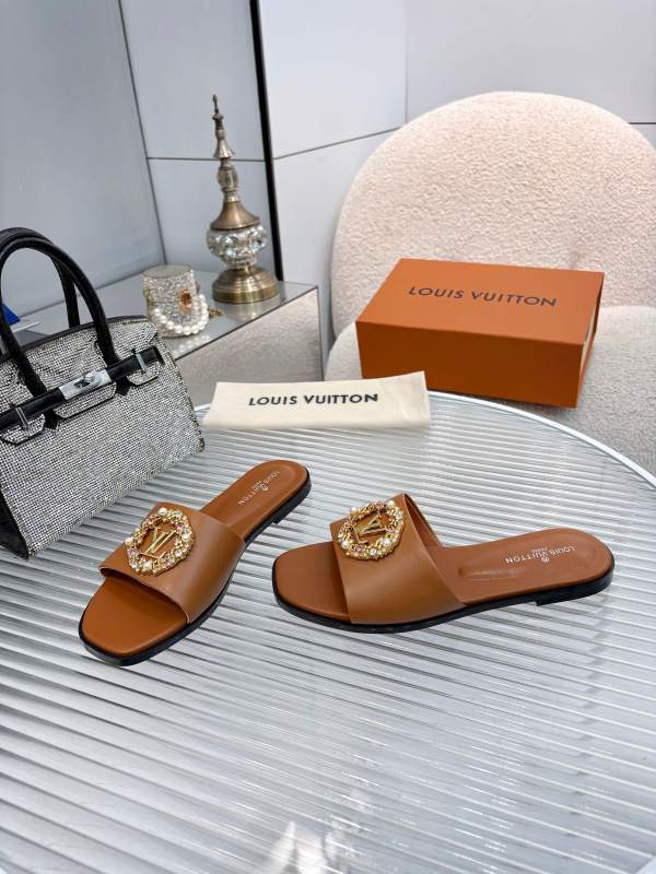 Louis Vuitton Brown LV Mare Flat Mules