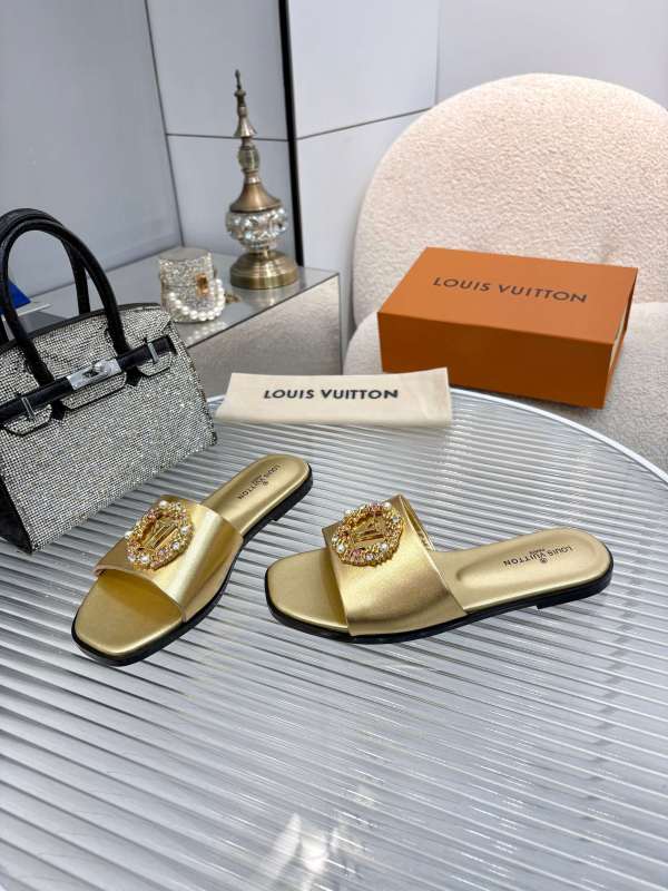Louis Vuitton Gold LV Mare Flat Mules