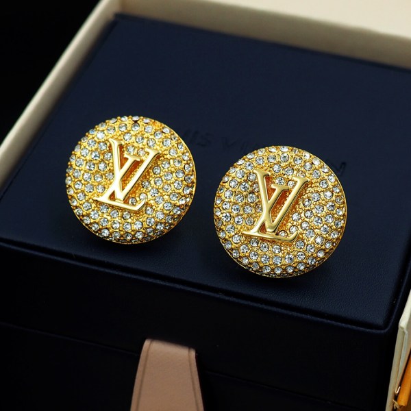 Louis Vuitton Louise by Night Crystal Pavé Round Stud Earrings