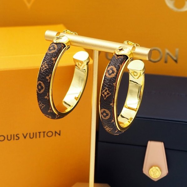 Louis Vuitton Heritage Monogram Canvas Hoop Earrings