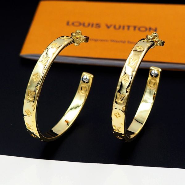 Louis Vuitton Nanogram Gold-Plated Hoop Earrings