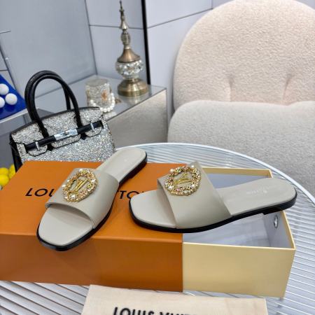 Louis Vuitton Grey LV Mare Flat Mules