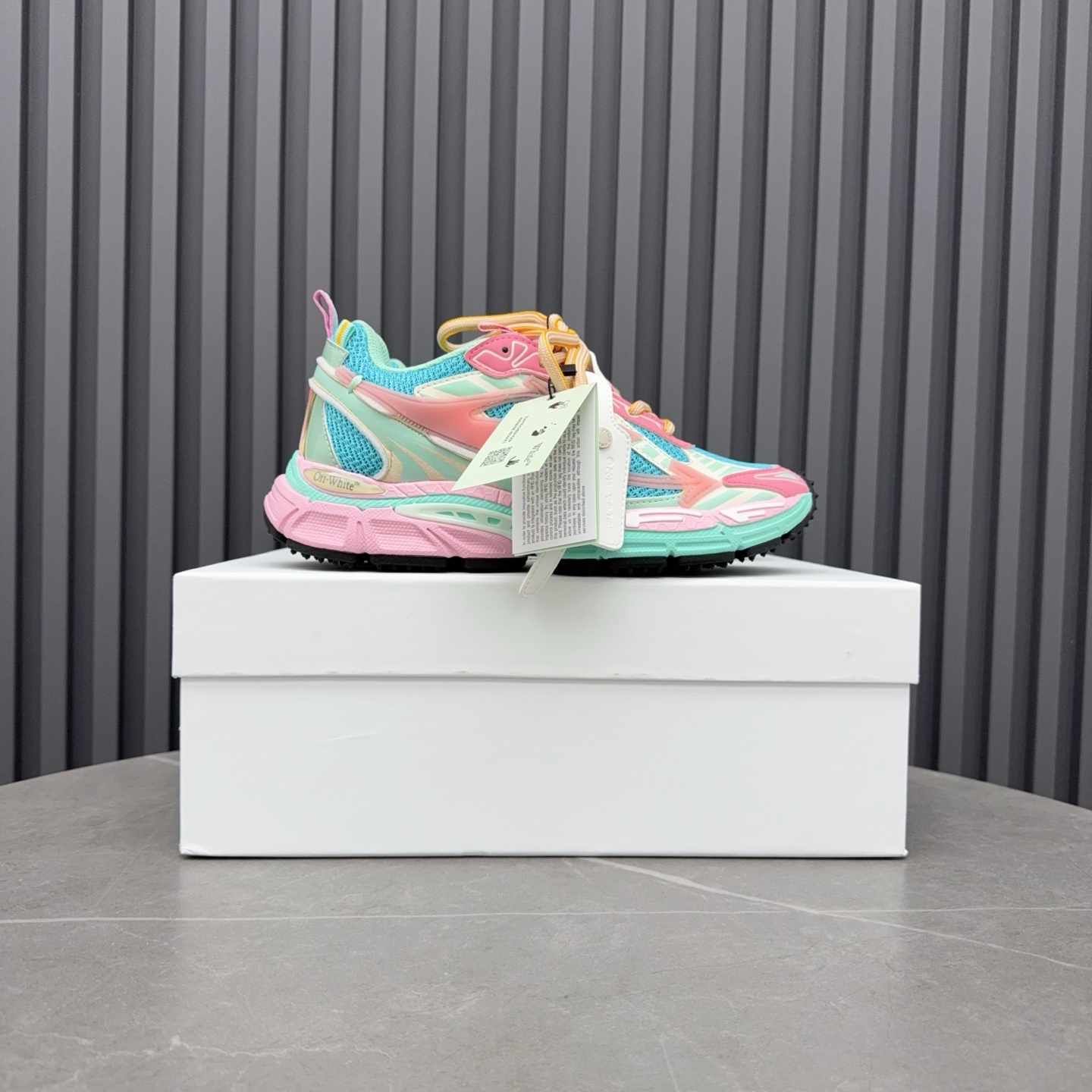 Off-white Be Right Back Sneakers in Marshmallow Pink Blue Colorway - Image 2