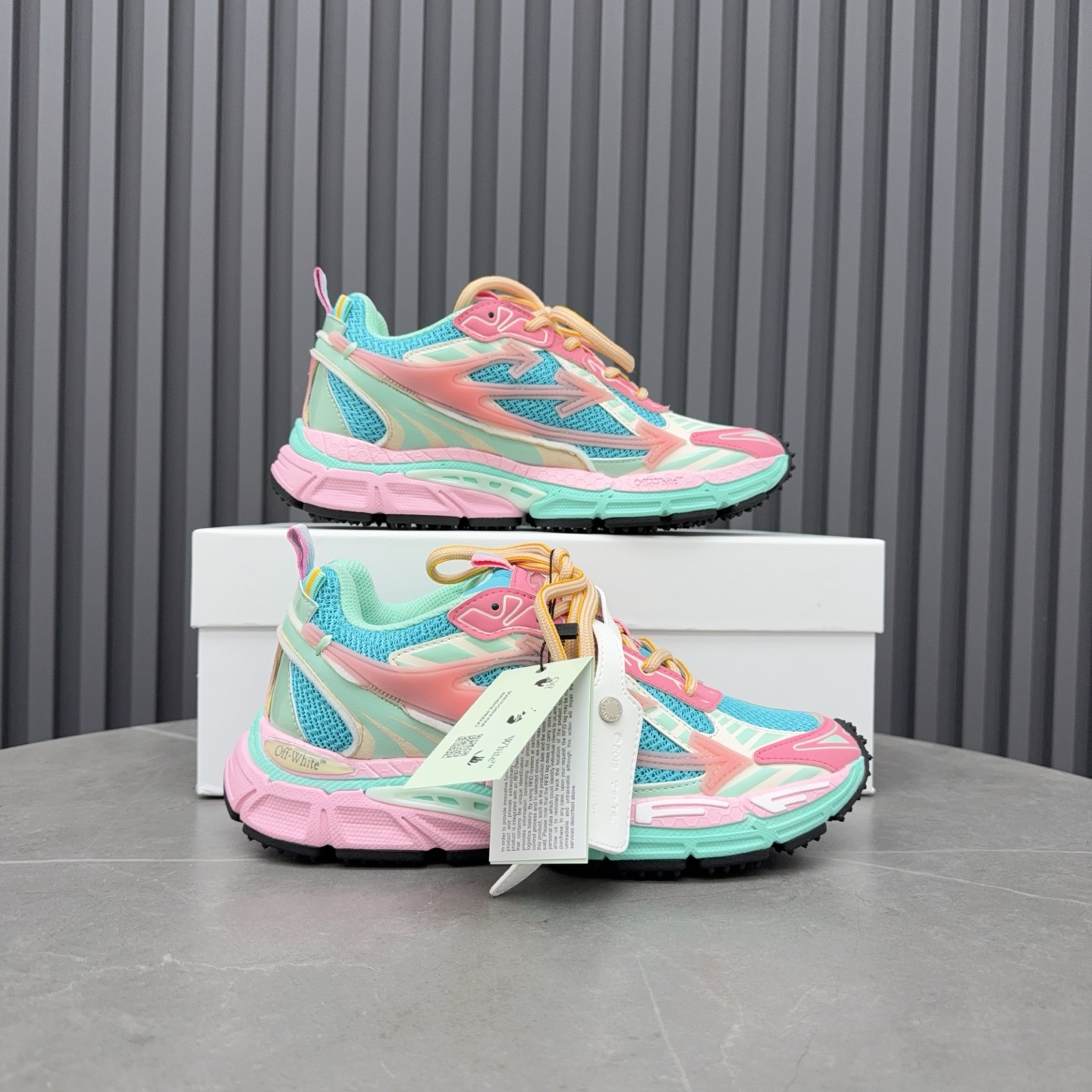 Off-white Be Right Back Sneakers in Marshmallow Pink Blue Colorway - Image 3