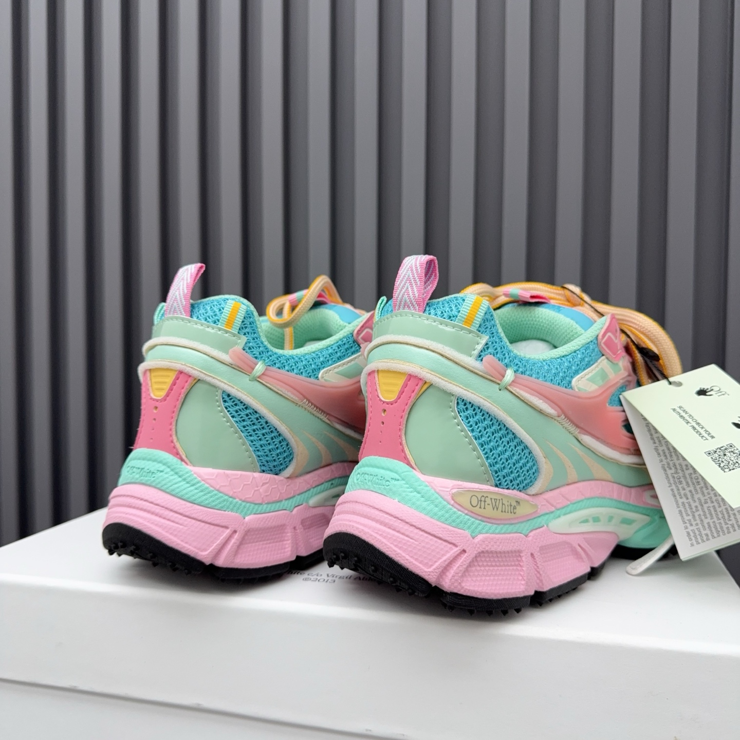 Off-white Be Right Back Sneakers in Marshmallow Pink Blue Colorway - Image 4