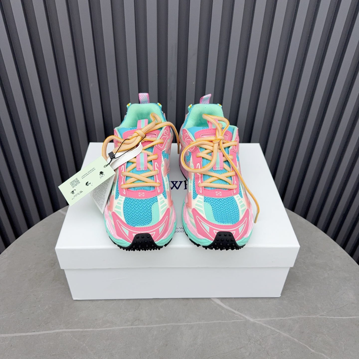 Off-white Be Right Back Sneakers in Marshmallow Pink Blue Colorway - Image 9