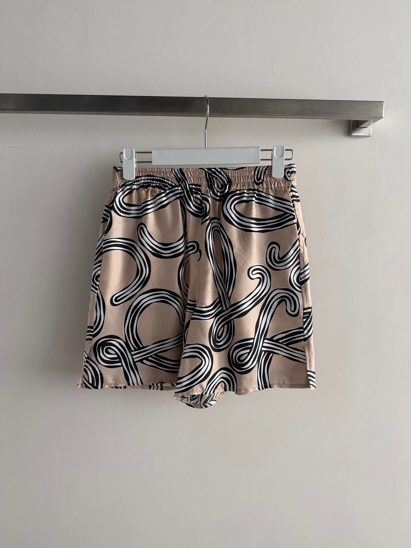 LOEWE x Paula’s Ibiza Silk Shorts – Beige and Black