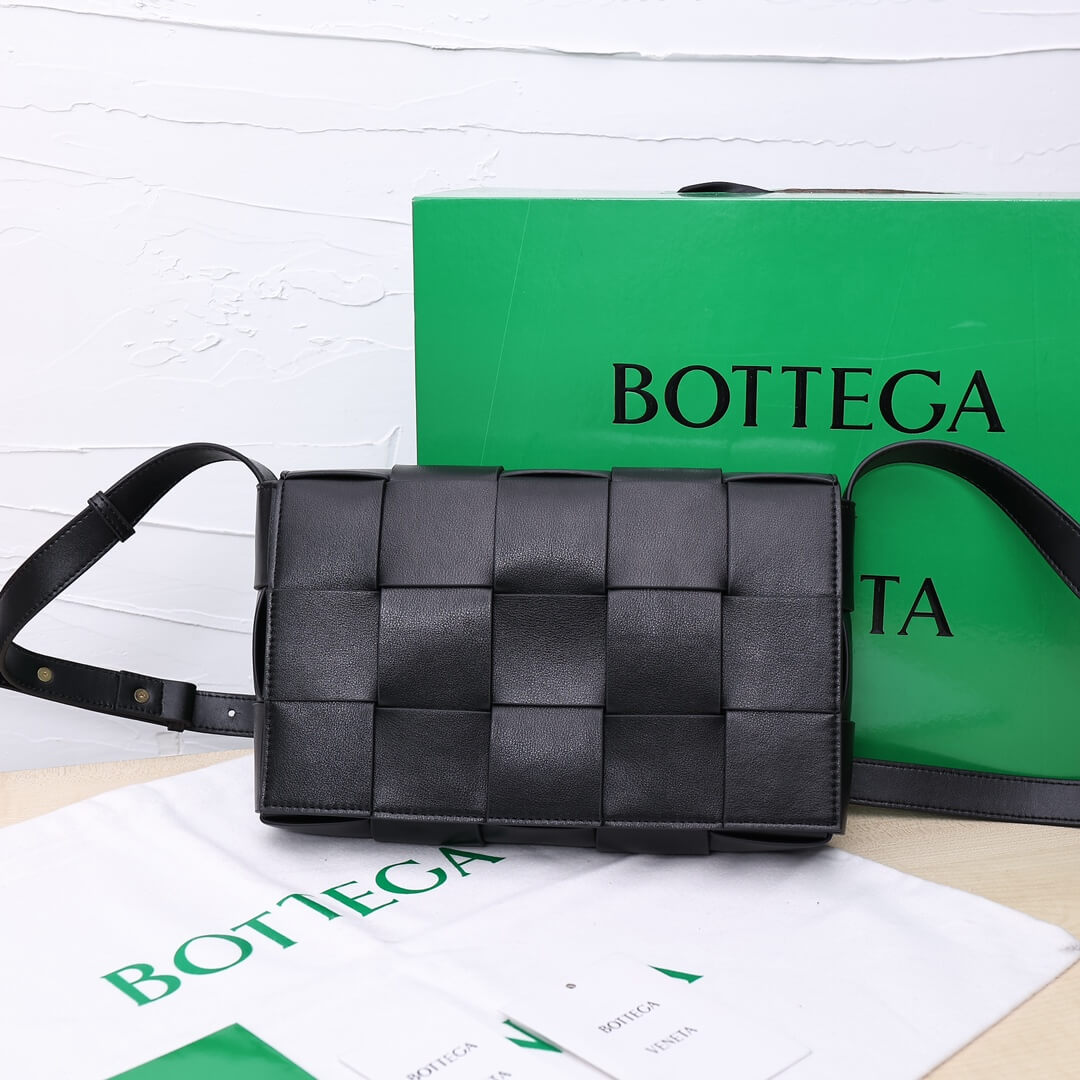 Bottega Veneta Cassette Crossbody Bag – Black Leather