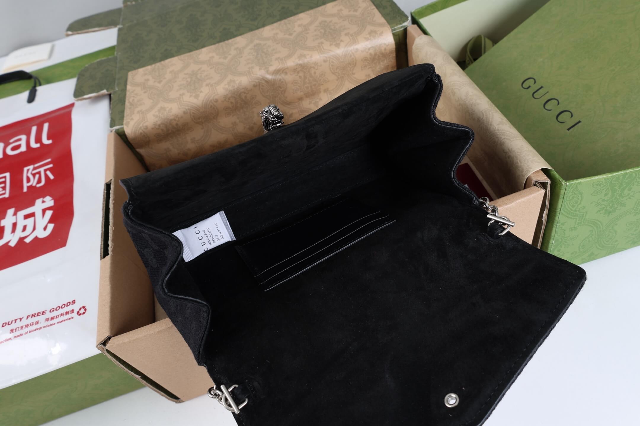 Gucci Dionysus Black GG Supreme Small Shoulder Bag - Image 5