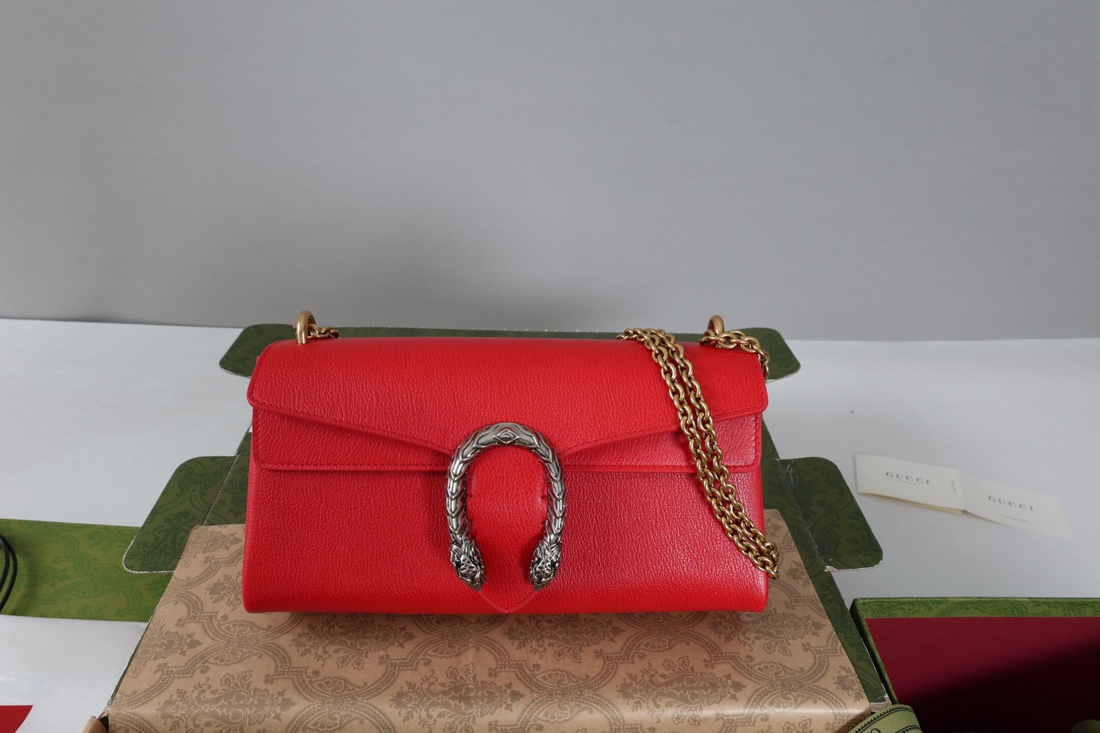 Gucci Dionysus Red Leather Shoulder Bag
