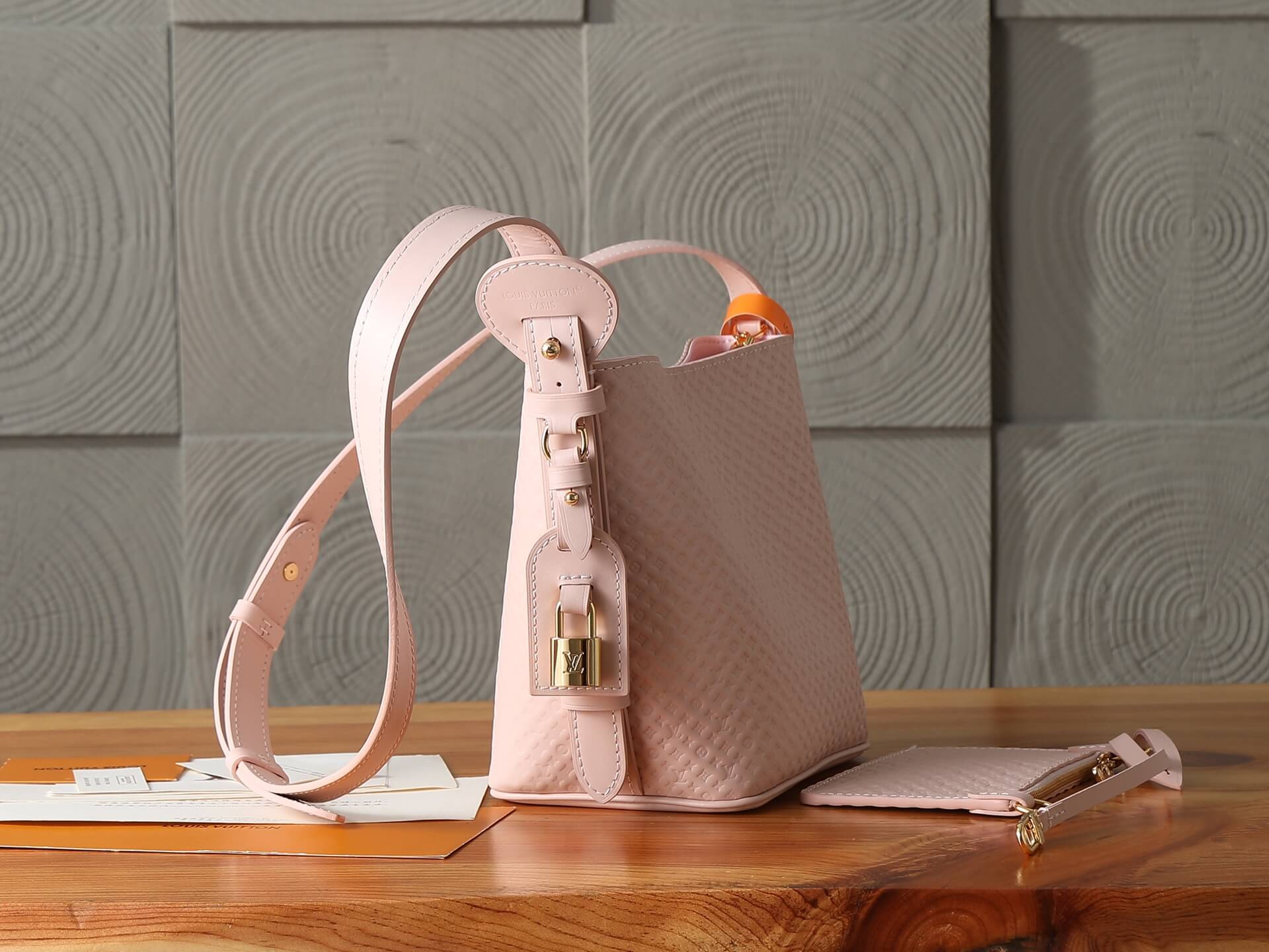 Louis Vuitton Monogram Empreinte Bella Bucket Bag with Pouch – Light Pink - Image 2
