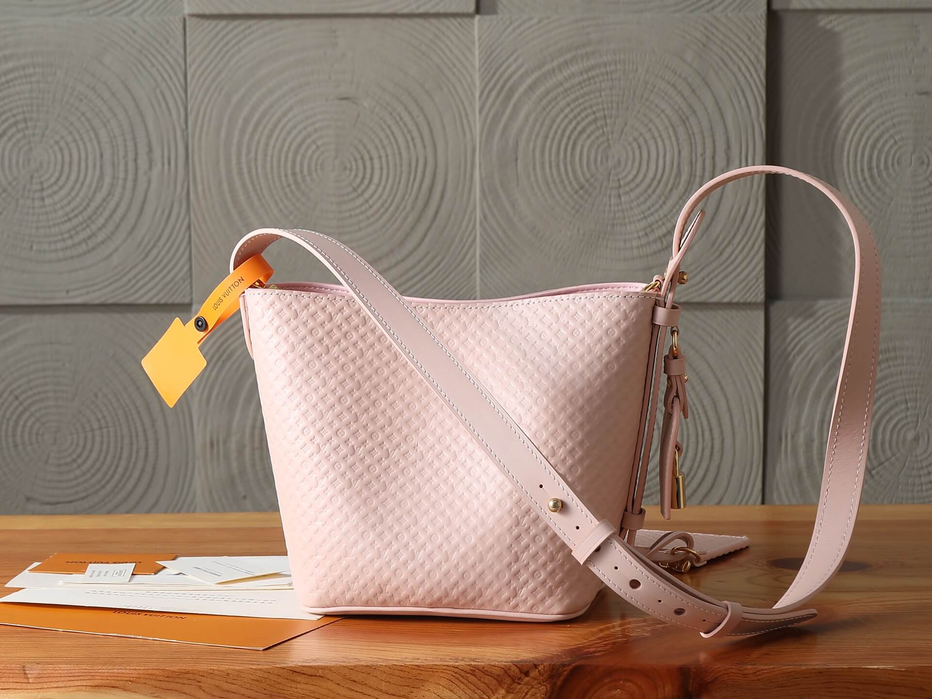 Louis Vuitton Monogram Empreinte Bella Bucket Bag with Pouch – Light Pink - Image 4