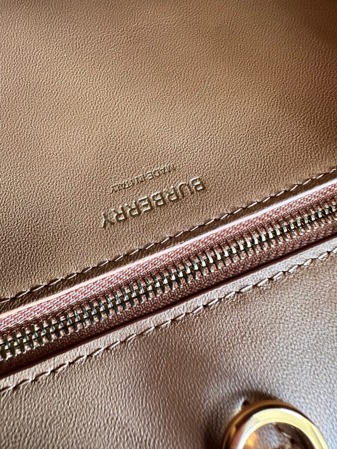 Burberry Grainy Leather Mini Frances Bag (Warm Tan). - Image 5