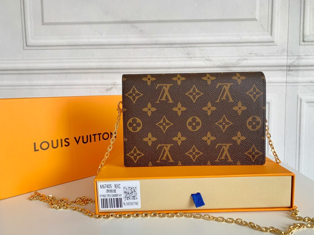 Louis Vuitton Flore Chain Wallet Monogram Canvas Rose Ballerine Crossbody Bag - Image 4