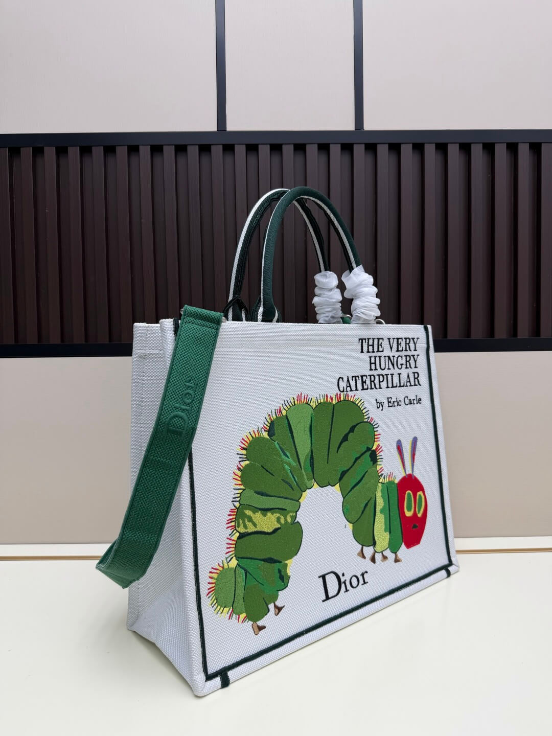 Dior Medium Book Tote with Strap – Multicolor The Very Hungry Caterpillar Embroidery by Eric Carle - Image 2
