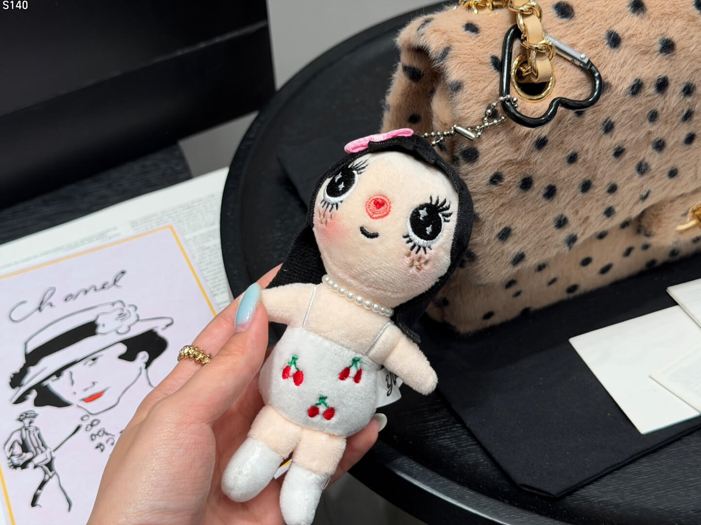 Chanel 26A Leopard Polka Dot Shearling Fur Classic Flap Bag with Gold Hardware - Image 3
