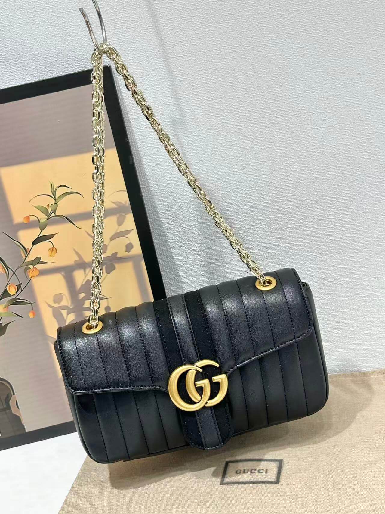 Gucci Jetset GG Marmont Matelassé Vertical Quilted Leather Shoulder Bag - Image 2