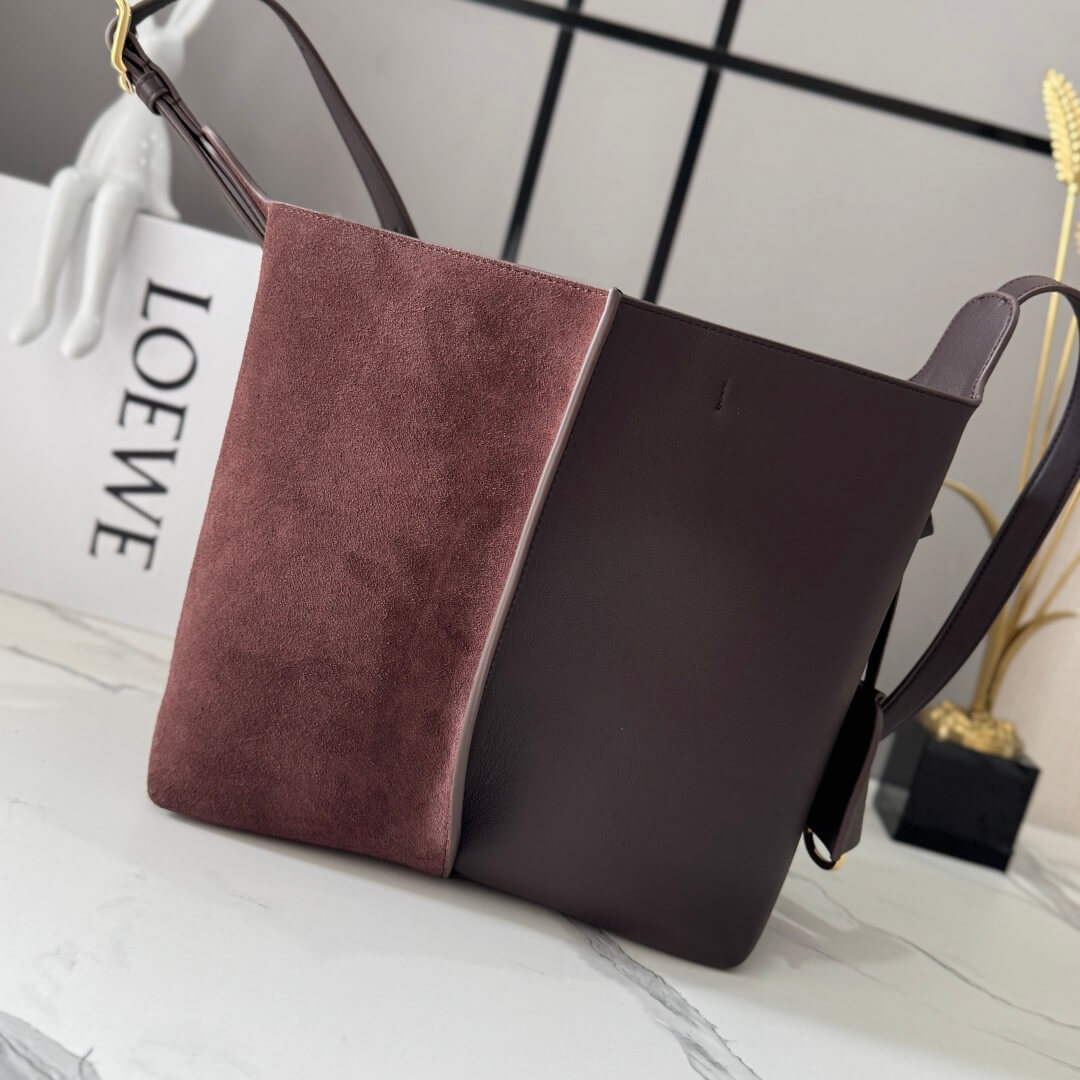 Loewe Pebble Bucket Bag Brown Calfskin and Suede Shoulder Bag - Image 3