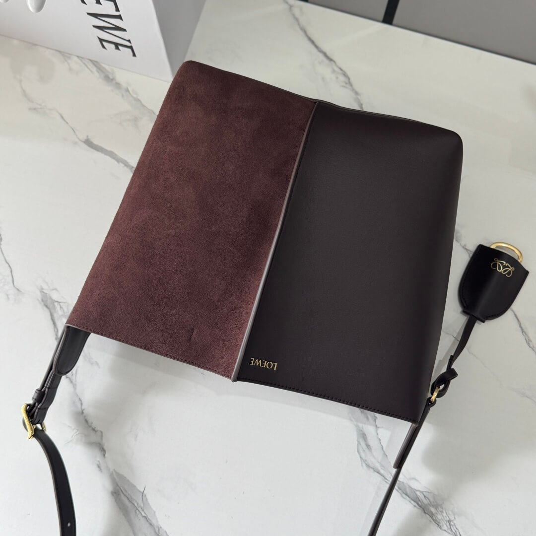 Loewe Pebble Bucket Bag Brown Calfskin and Suede Shoulder Bag - Image 5