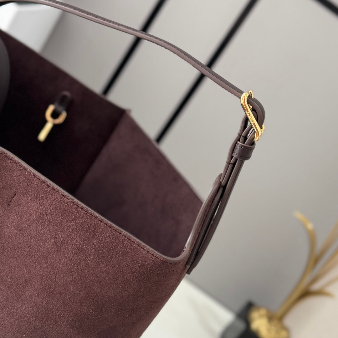Loewe Pebble Bucket Bag Brown Calfskin and Suede Shoulder Bag - Image 6