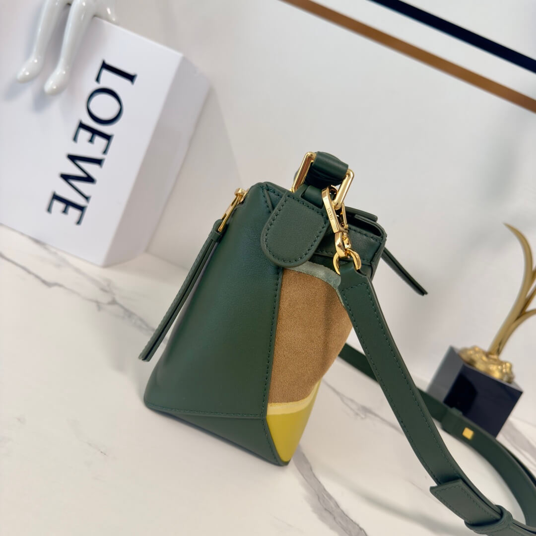 Loewe Puzzle Bag Small Colorblock Leather Crossbody in Sand, Cream and Beige - Image 2