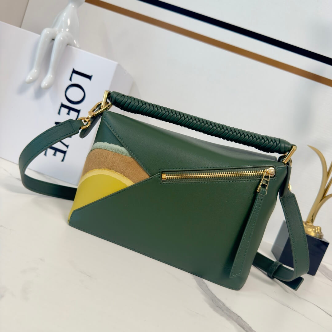 Loewe Puzzle Bag Small Colorblock Leather Crossbody in Sand, Cream and Beige - Image 3