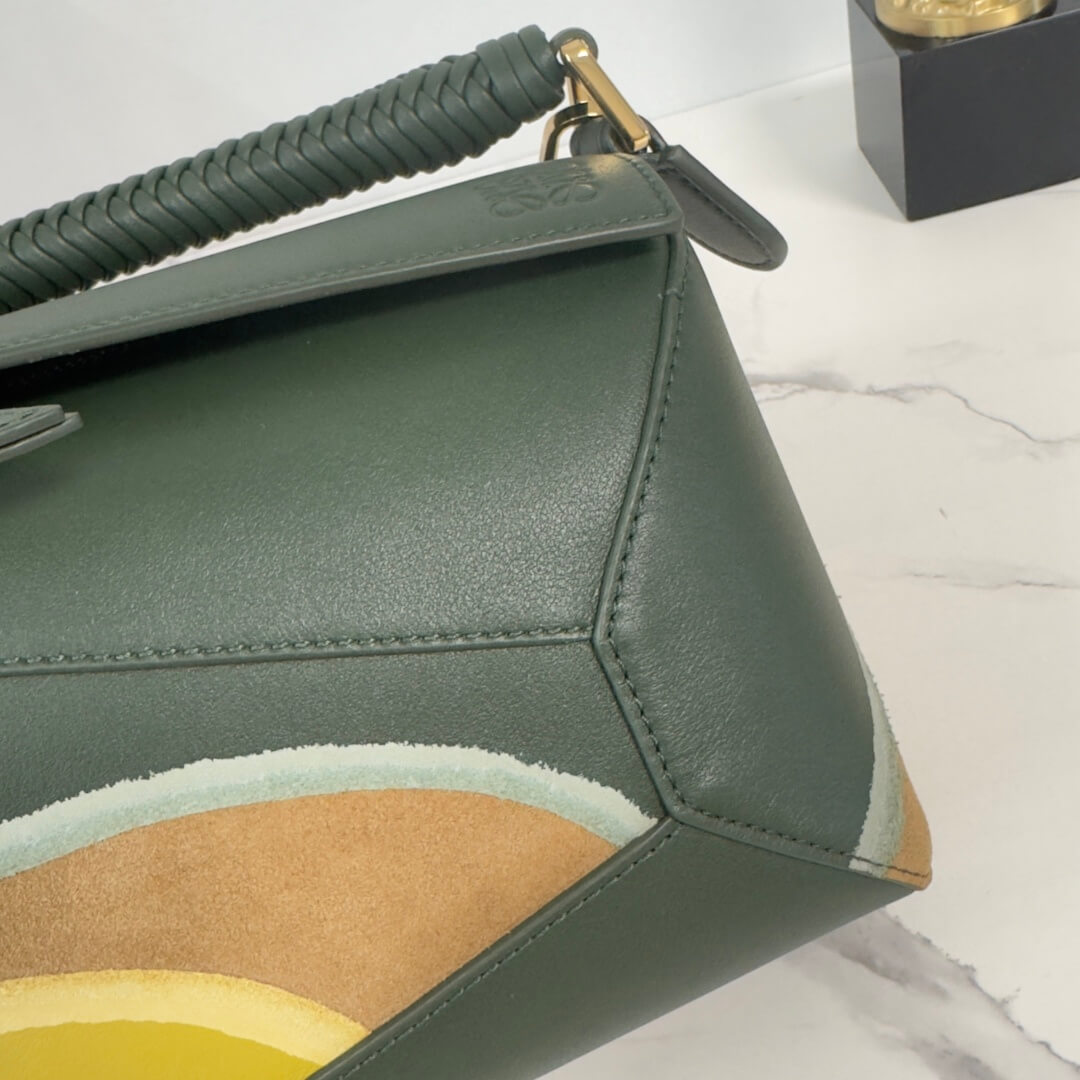 Loewe Puzzle Bag Small Colorblock Leather Crossbody in Sand, Cream and Beige - Image 5
