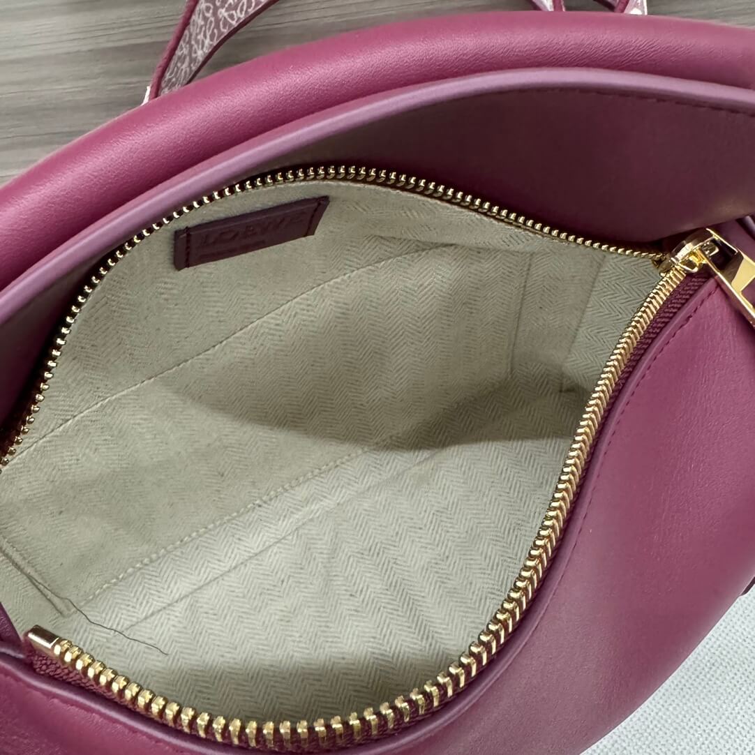 Loewe Puzzle Bag Small Burgundy Leather Crossbody with Jacquard Logo Strap - Image 8