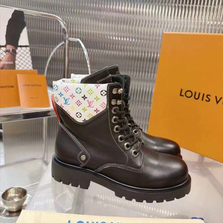 Louis Vuitton LV Remix Black Multicolore Monogram Combat Boots