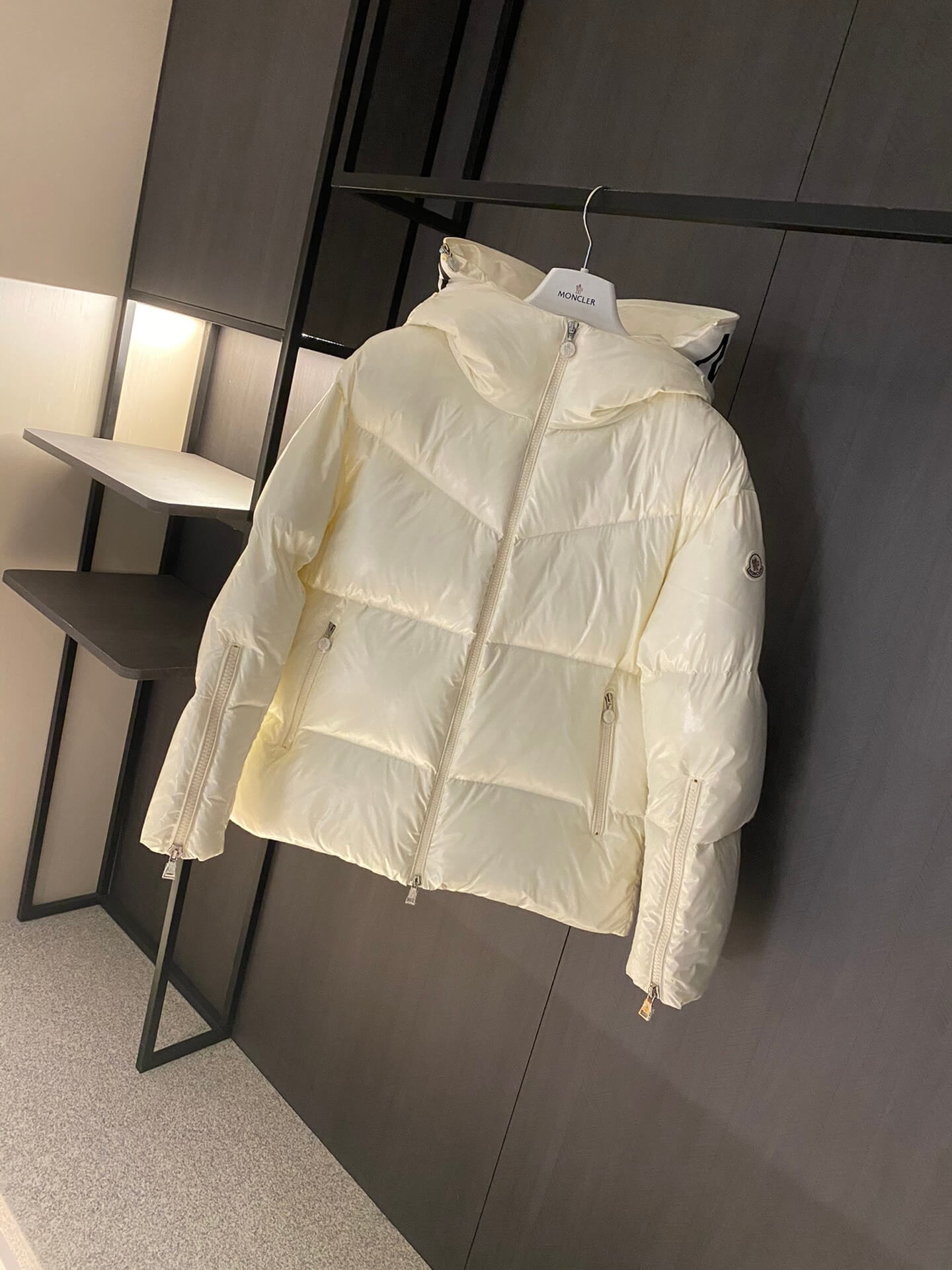 Moncler Huppelong Long Down Coat in Black - Image 12