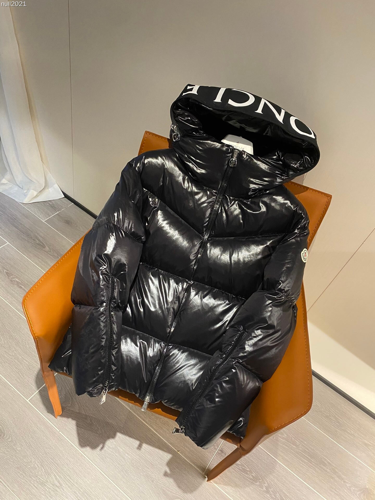 Moncler Huppelong Long Down Coat in Black - Image 7