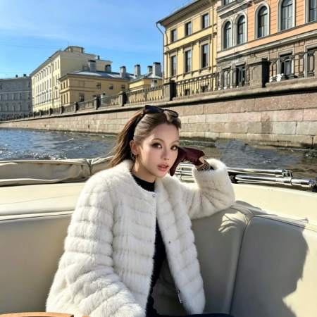 Dior Textured Fur Cardigan Jacket Off White Braided Trim Collarless Coat.