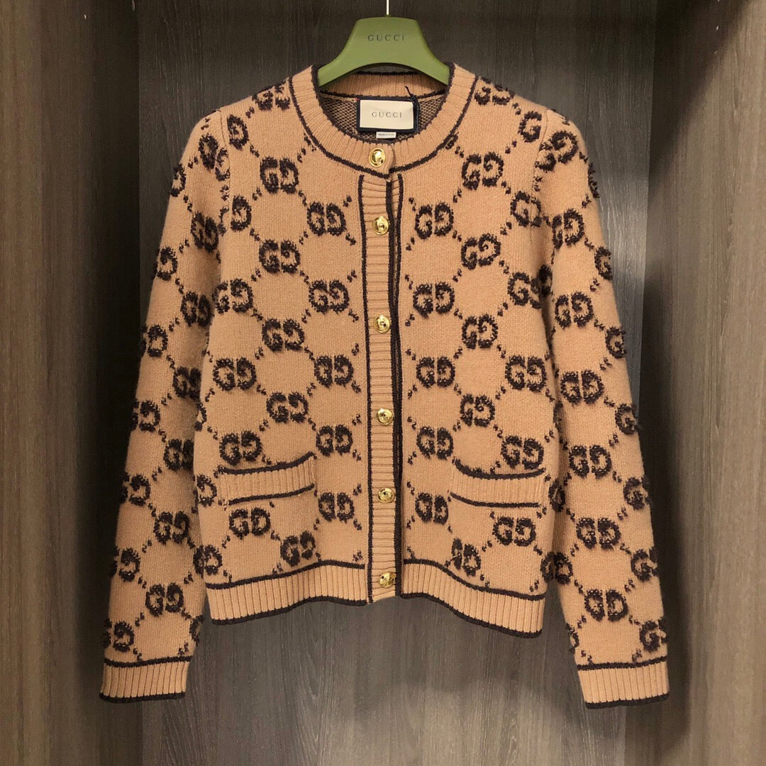 Gucci GG Wool Bouclé-Jacquard Cardigan – Camel
