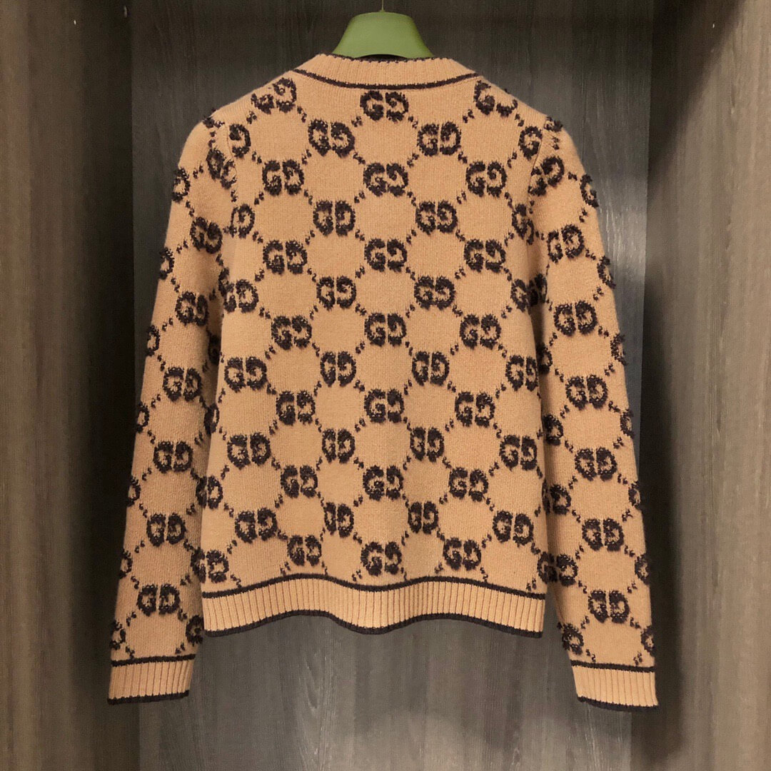 Gucci GG Wool Bouclé-Jacquard Cardigan – Camel - Image 3