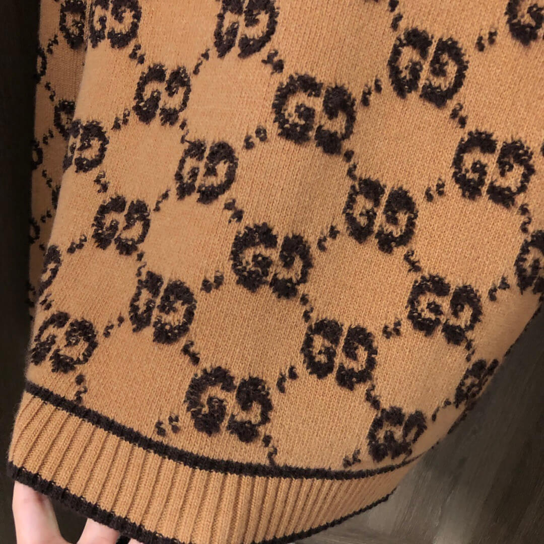 Gucci GG Wool Bouclé-Jacquard Cardigan – Camel - Image 4