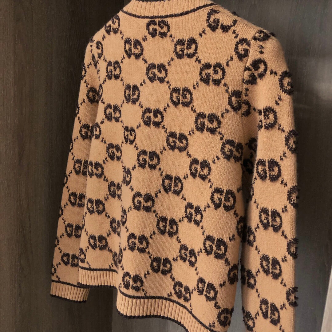 Gucci GG Wool Bouclé-Jacquard Cardigan – Camel - Image 6