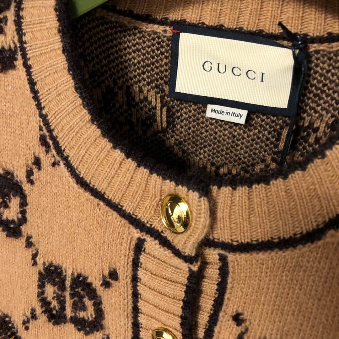 Gucci GG Wool Bouclé-Jacquard Cardigan – Camel - Image 9