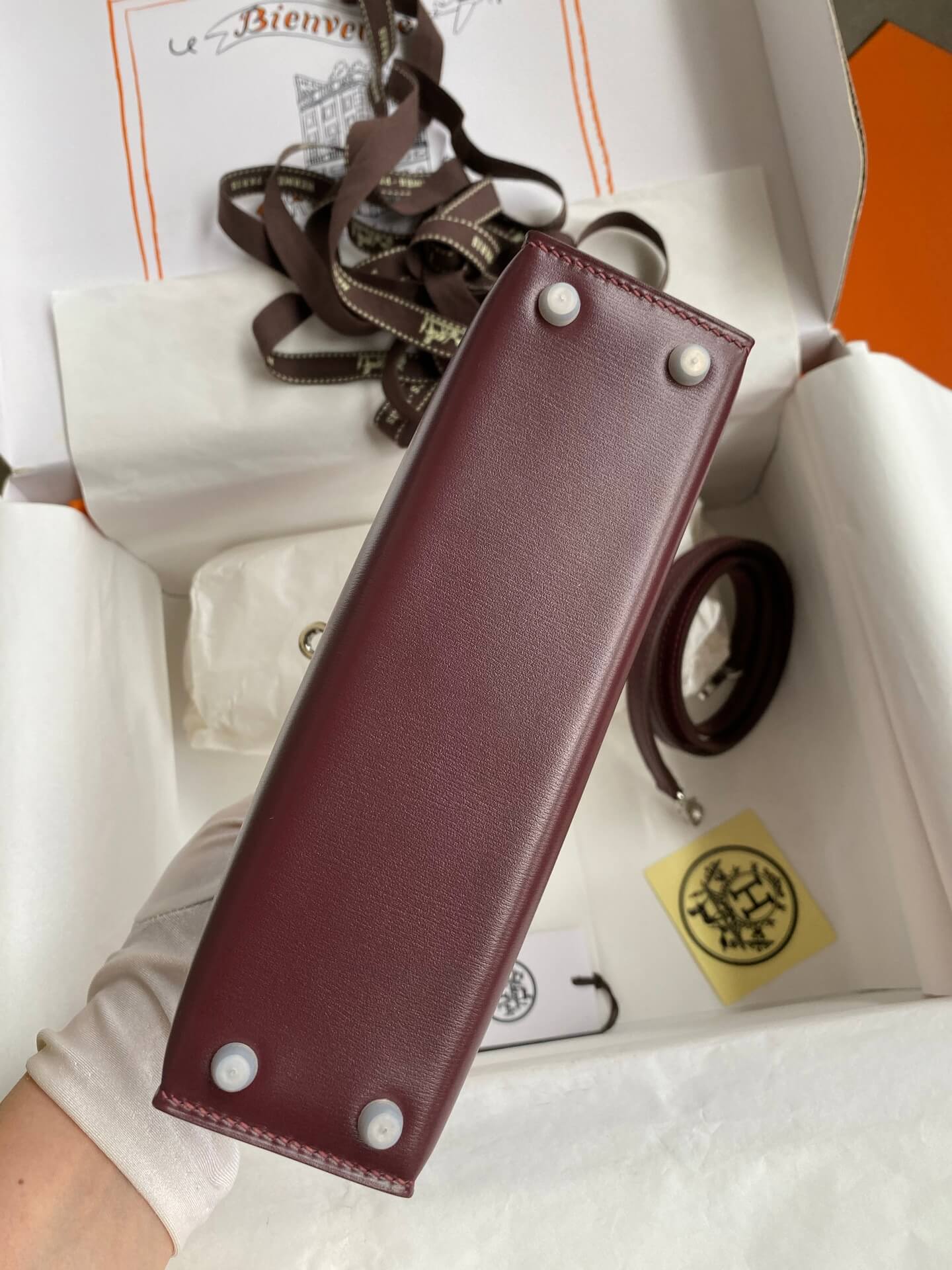 Hermès Mini Kelly II 20 Rouge H Box Calfskin Leather with Palladium Hardware (PHW) - Image 3