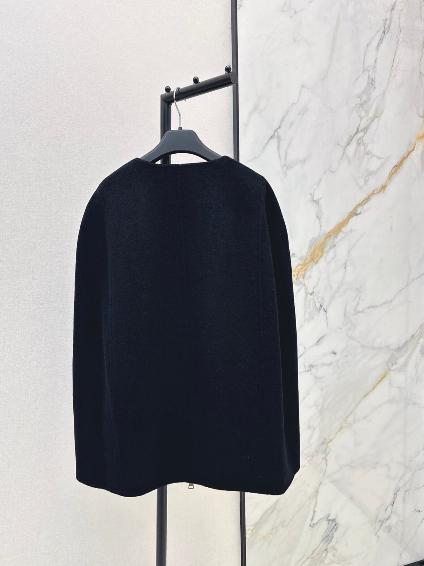 Max Mara Double-Face Virgin Wool Zip-Front Cape Jacket - Image 9
