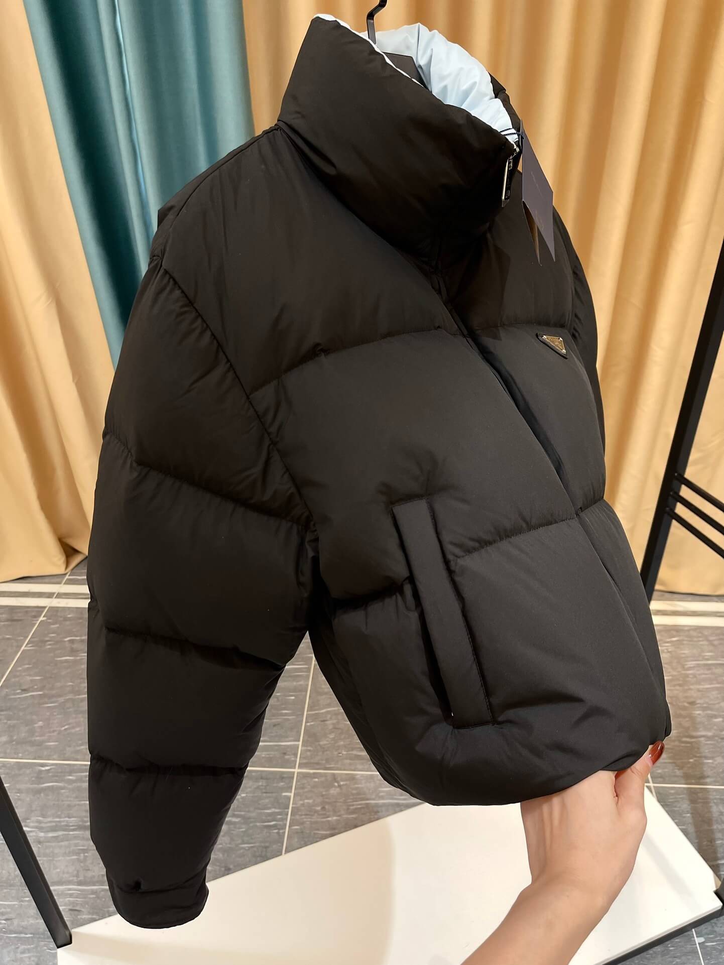 Prada Re-Nylon Cropped Puffer Jacket – White - Image 6