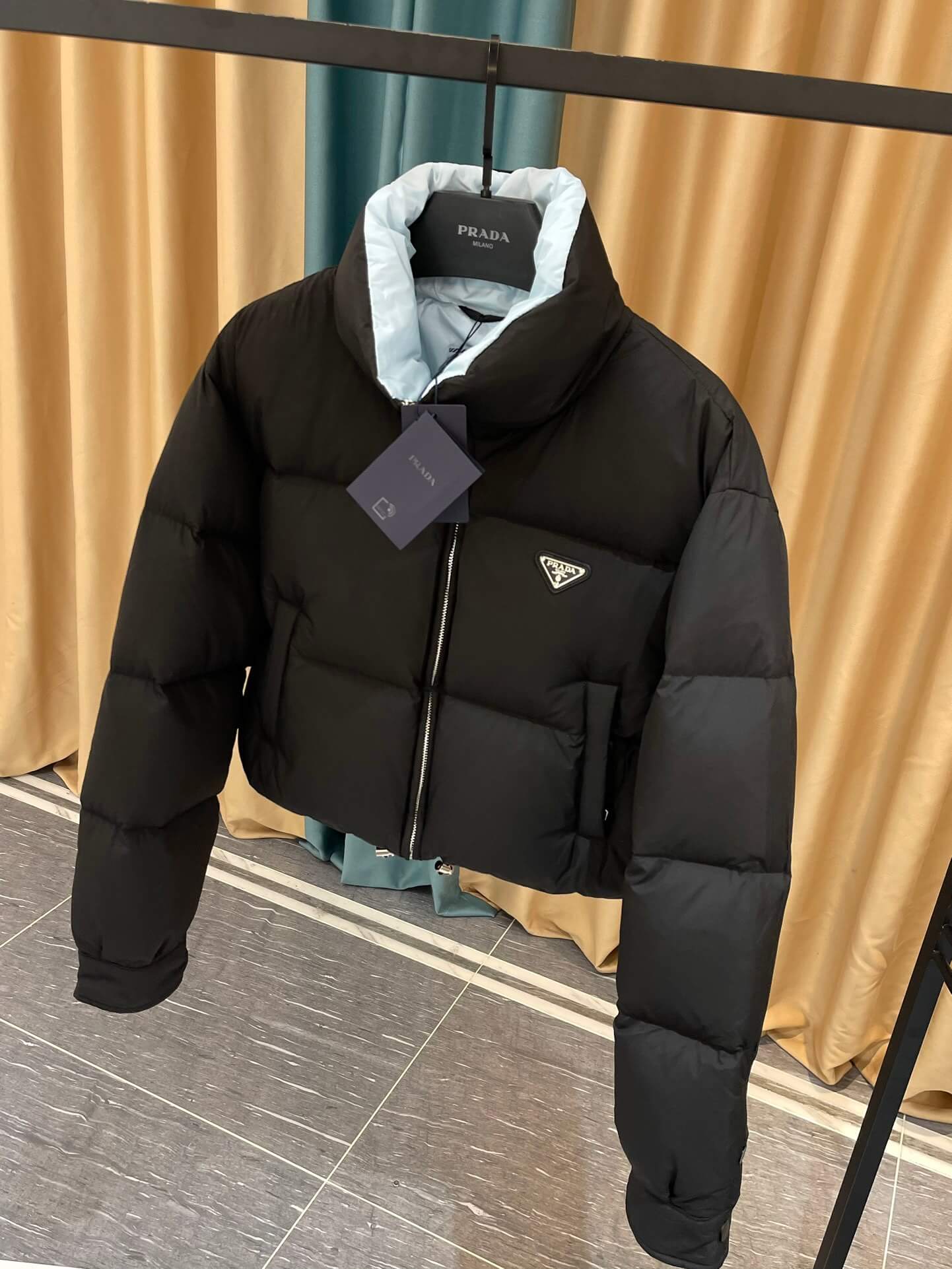 Prada Re-Nylon Cropped Puffer Jacket – White - Image 7